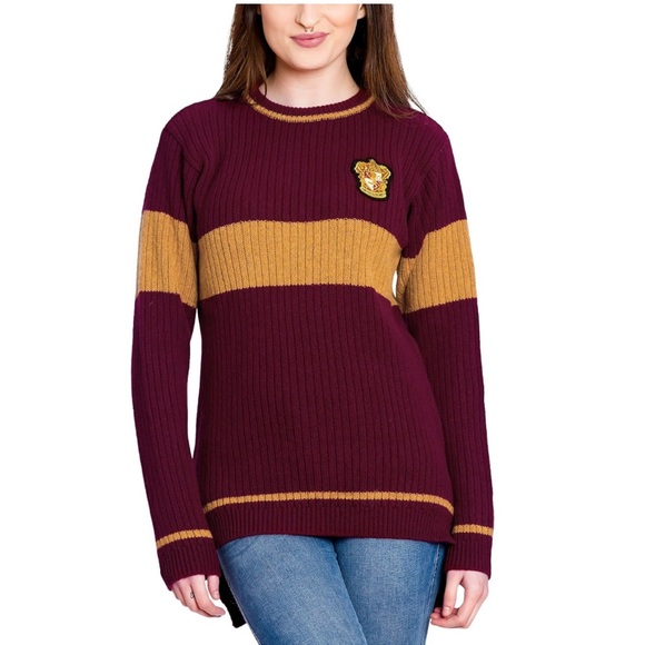 Harry Potter Sweater Wool Burgundy and Tan Pullover Sweater Gryffindor size XS - Picture 1 of 11